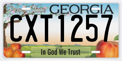 GA license plate CXT1257