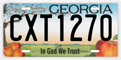 GA license plate CXT1270