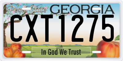 GA license plate CXT1275