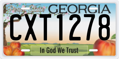 GA license plate CXT1278