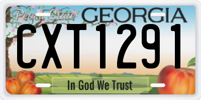 GA license plate CXT1291
