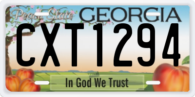 GA license plate CXT1294