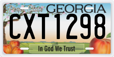 GA license plate CXT1298