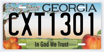GA license plate CXT1301