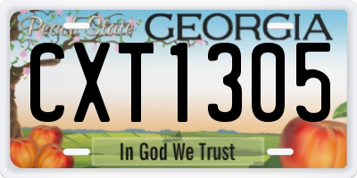 GA license plate CXT1305