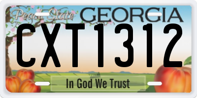 GA license plate CXT1312