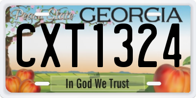 GA license plate CXT1324