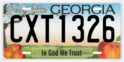 GA license plate CXT1326