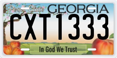GA license plate CXT1333