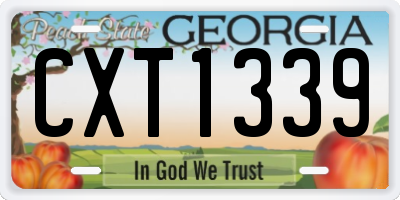 GA license plate CXT1339