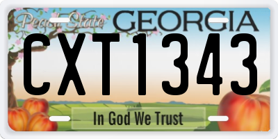 GA license plate CXT1343