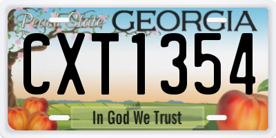 GA license plate CXT1354