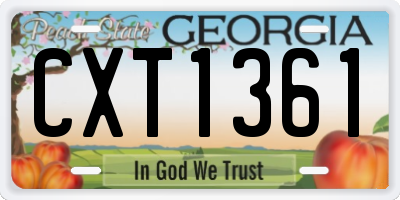 GA license plate CXT1361