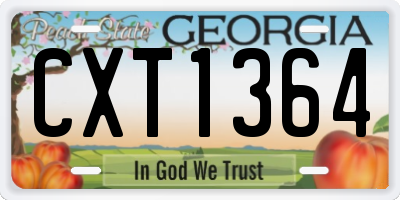 GA license plate CXT1364