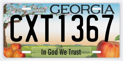 GA license plate CXT1367