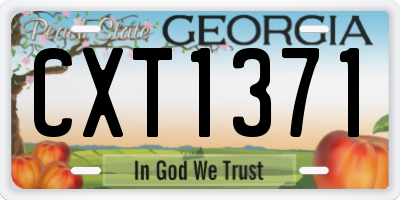 GA license plate CXT1371