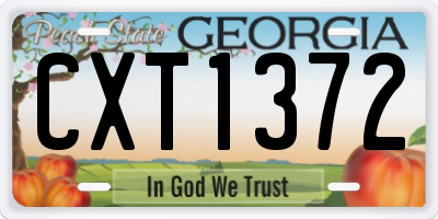 GA license plate CXT1372