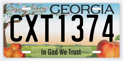 GA license plate CXT1374