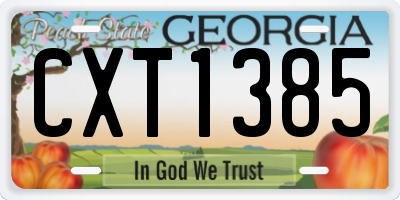 GA license plate CXT1385