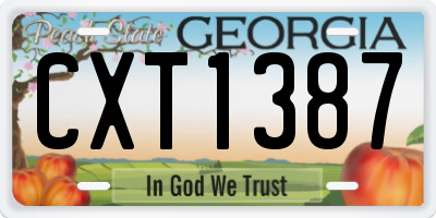 GA license plate CXT1387