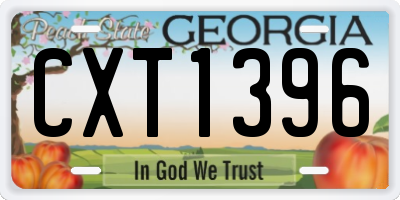 GA license plate CXT1396