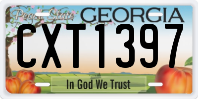 GA license plate CXT1397