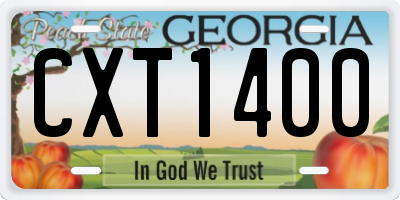 GA license plate CXT1400