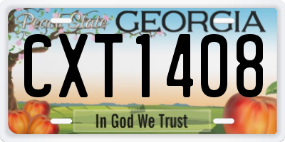 GA license plate CXT1408