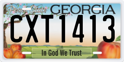 GA license plate CXT1413
