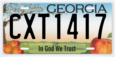 GA license plate CXT1417