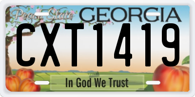 GA license plate CXT1419