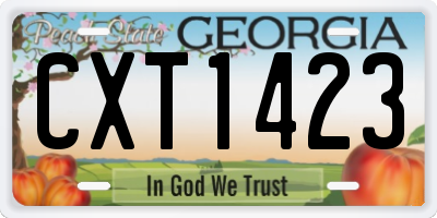 GA license plate CXT1423
