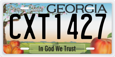 GA license plate CXT1427