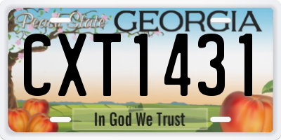 GA license plate CXT1431