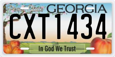 GA license plate CXT1434