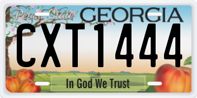 GA license plate CXT1444