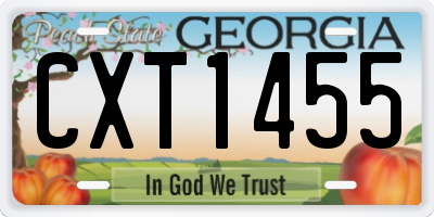 GA license plate CXT1455