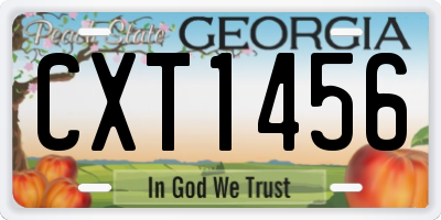 GA license plate CXT1456