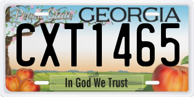 GA license plate CXT1465