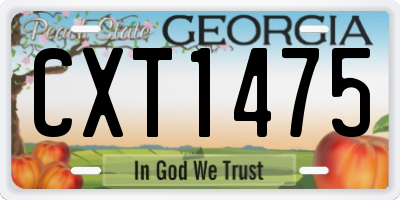 GA license plate CXT1475