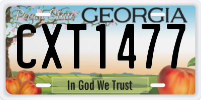 GA license plate CXT1477