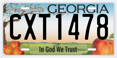 GA license plate CXT1478