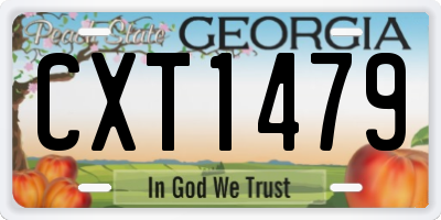 GA license plate CXT1479