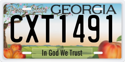 GA license plate CXT1491
