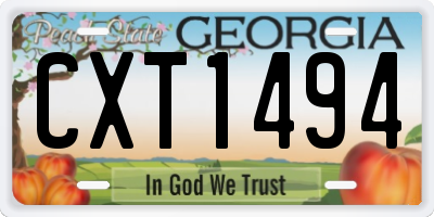 GA license plate CXT1494