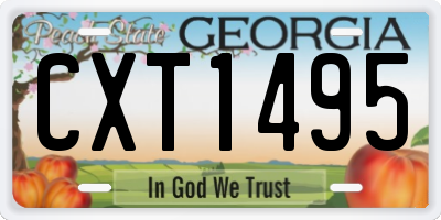 GA license plate CXT1495