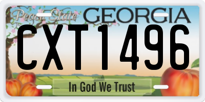 GA license plate CXT1496