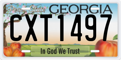 GA license plate CXT1497