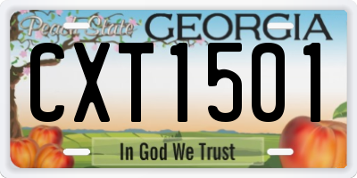 GA license plate CXT1501