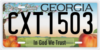 GA license plate CXT1503